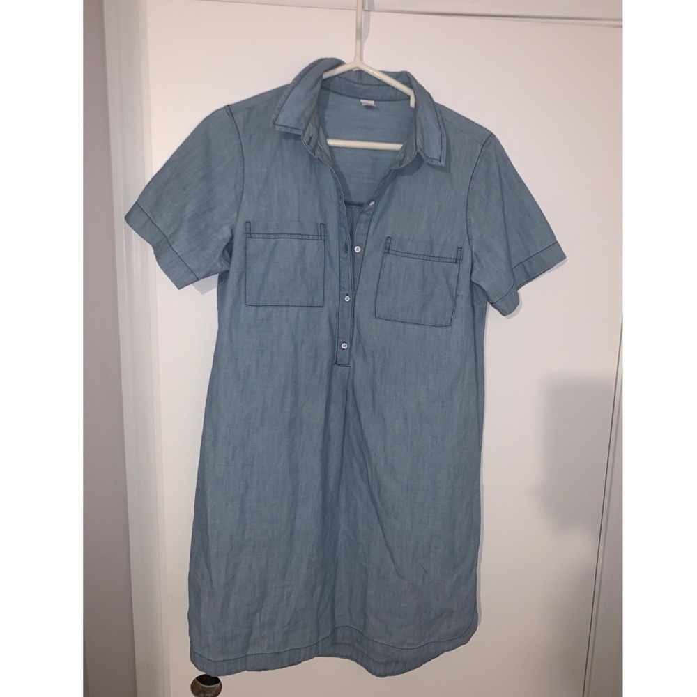 Jean dress with buttons.